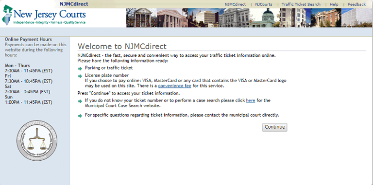 Njmcdirect Pay Traffic Ticket Online
