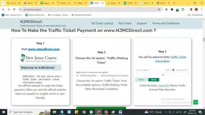 NJMCdirect: Monitoring Your Traffic Ticket Status